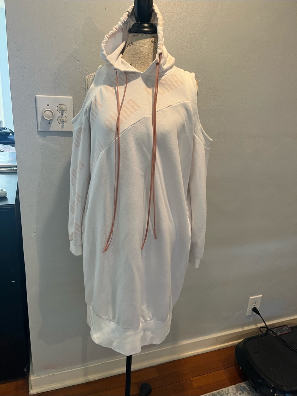 PUMA Cold-Shoulder Hoodie Dress Size M